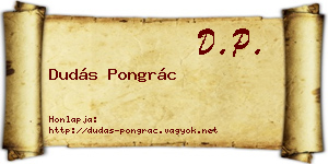 Dudás Pongrác névjegykártya