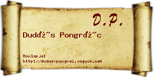 Dudás Pongrác névjegykártya
